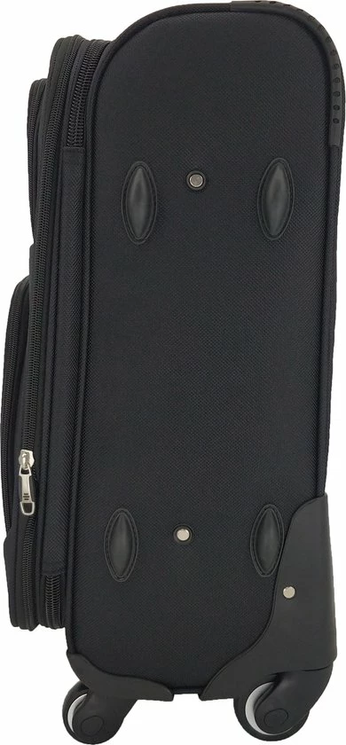 Groothandel ???? SB Travelbags Bagage Stoffen Koffer 65cm 4 Wielen Trolley - Zwart ???? 4 Groothandel ???? SB Travelbags Bagage Stoffen Koffer 65cm 4 Wielen Trolley - Zwart ???? - Afbeelding 2