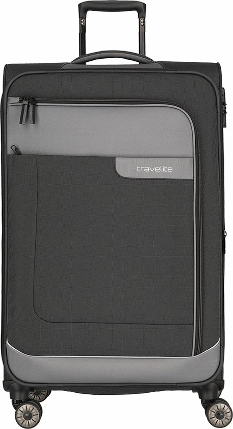 Goedkoop ???? Travelite Zachte Koffer / Trolley / Reiskoffer - Viia - 77 Cm (XL) - Grijs ???? 3 Goedkoop ???? Travelite Zachte Koffer / Trolley / Reiskoffer - Viia - 77 Cm (XL) - Grijs ????
