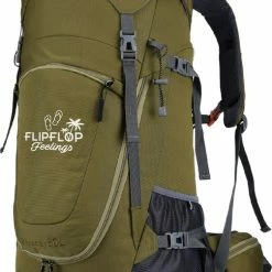 Alternative view of Gloednieuw ???? FlipFlop Feelings 70 Liter ???? Backpack - Groen - Verstelbaar Van 60L Tot 80L - Rits Rondom - Opent Als Koffer - Gratis Regenhoes ????