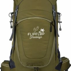 Gloednieuw ???? FlipFlop Feelings 70 Liter ???? Backpack - Groen - Verstelbaar Van 60L Tot 80L - Rits Rondom - Opent Als Koffer - Gratis Regenhoes ????
