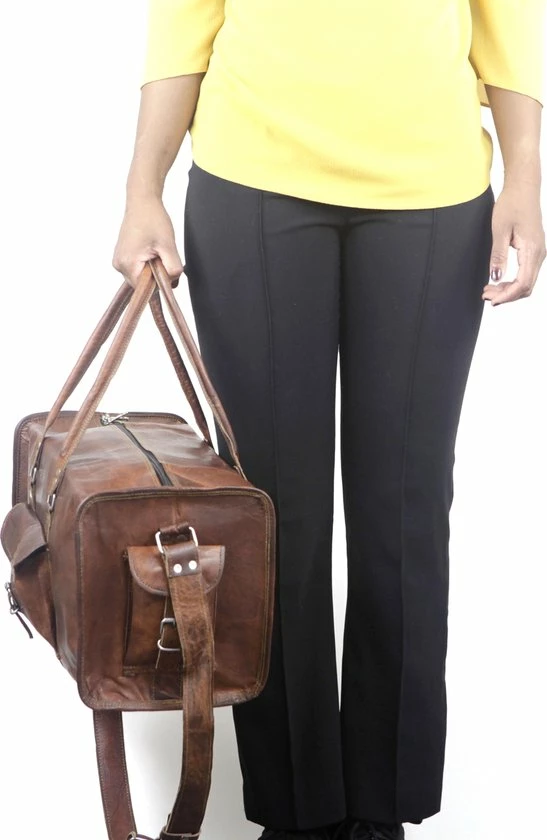 Gloednieuw ⌛ Oncedoce Sporttas 54 X 27 X 27 Cm - Echte Leder - Cognac Bruin – Reistas Casual Vintage Look Design ???? 21 Gloednieuw ⌛ Oncedoce Sporttas 54 X 27 X 27 Cm - Echte Leder - Cognac Bruin – Reistas Casual Vintage Look Design ???? - Afbeelding 19