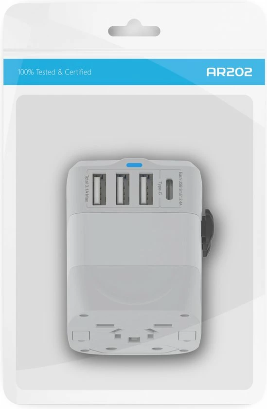 Flash-uitverkoop ???? Ar202 Universele Wereldstekker Met 4 USB-C En USB Poorten - Internationale Reisstekker Voor 150+ Landen - EU - Engeland (UK) - Amerika (USA) - Australië - Azië - Zuid Amerika - Reis Adapter - Wereld Stekker - Oplader – Wit ???? 12 Flash-uitverkoop ???? Ar202 Universele Wereldstekker Met 4 USB-C En USB Poorten - Internationale Reisstekker Voor 150+ Landen - EU - Engeland (UK) - Amerika (USA) - Australië - Azië - Zuid Amerika - Reis Adapter - Wereld Stekker - Oplader – Wit ???? - Afbeelding 10