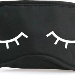 Alternative view of Beste recensies van ???? Merkloos Slaapmasker Met Slapende Oogjes Zwart/wit Inclusief Roze Oordopjes - One Size - Slaapmaskertje / Oogmasker ????