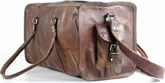 Gloednieuw ⌛ Oncedoce Sporttas 54 X 27 X 27 Cm - Echte Leder - Cognac Bruin – Reistas Casual Vintage Look Design ???? 3 Gloednieuw ⌛ Oncedoce Sporttas 54 X 27 X 27 Cm - Echte Leder - Cognac Bruin – Reistas Casual Vintage Look Design ????