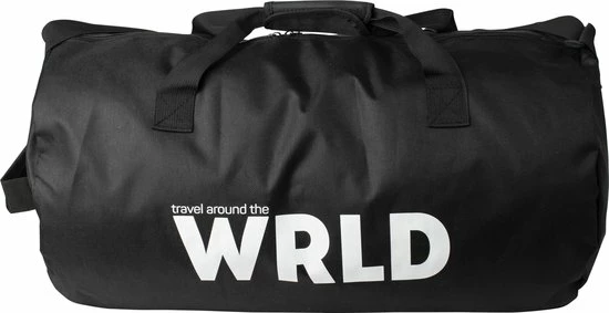 Beste Verkoop ???? Gusta® Gusta - Weekendtas - Zwart Met Tekst 'WRLD' - 55x30cm ???? 3 Beste Verkoop ???? Gusta® Gusta - Weekendtas - Zwart Met Tekst 'WRLD' - 55x30cm ????
