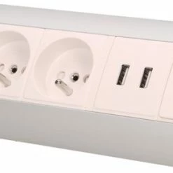 Begroting ???? Orno® ORNO Meubel Stopcontact Stekkerdoos Zilverwit 2 Voudig Kabellengte 0.6 Meter With X2 Charger Usb VOOR BELGIE ????