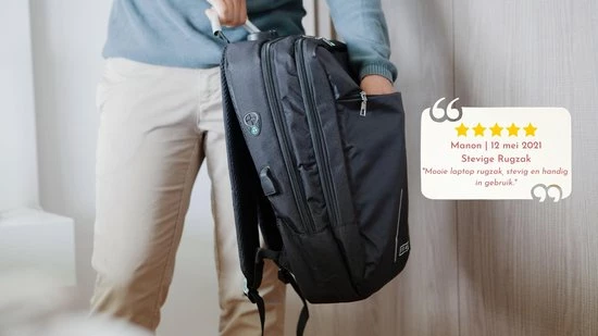Hete verkoop ???? Ticaba Smith - Waterafstotende Anti Diefstal Laptop Rugzak Inclusief Usb Oplaadstation - 14 T/m 15,6 Inch - Rugtas Voor Dames En Heren - Zwart ❤️ 8 Hete verkoop ???? Ticaba Smith - Waterafstotende Anti Diefstal Laptop Rugzak Inclusief Usb Oplaadstation - 14 T/m 15,6 Inch - Rugtas Voor Dames En Heren - Zwart ❤️ - Afbeelding 6