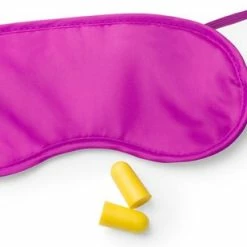 Alternative view of Beste recensies van ✨ Merkloos 2x Stuks Slaapmasker Fuchsia Met Oordoppen - 19 X 9 Cm ????