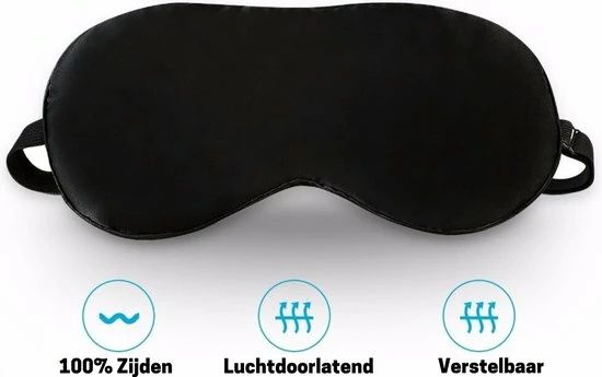Nieuw ???? KELERINO. Zijden Slaapmasker - Verstelbaar - Mannen / Vrouwen - Nacht - Zwart ???? 5 Nieuw ???? KELERINO. Zijden Slaapmasker - Verstelbaar - Mannen / Vrouwen - Nacht - Zwart ???? - Afbeelding 3