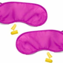 Beste recensies van ✨ Merkloos 2x Stuks Slaapmasker Fuchsia Met Oordoppen - 19 X 9 Cm ????