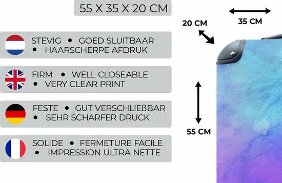 Coupon ❤️ MuchoWow Koffer - Meisje - Waterverf - Pastel - Blauw - Trolley - ???? Handbagage - 35x55x20 Cm - Koffer Meisje - Reiskoffer ???? 5 Coupon ❤️ MuchoWow Koffer - Meisje - Waterverf - Pastel - Blauw - Trolley - ???? Handbagage - 35x55x20 Cm - Koffer Meisje - Reiskoffer ???? - Afbeelding 3