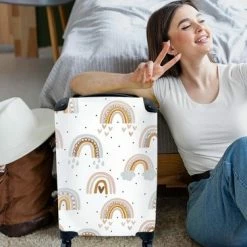 Alternative view of Beste recensies van ???? MuchoWow Koffer - Regenboog - Patroon - Kindertekeningen - 35x55x20 Cm - ???? Handbagage - Trolley ⭐