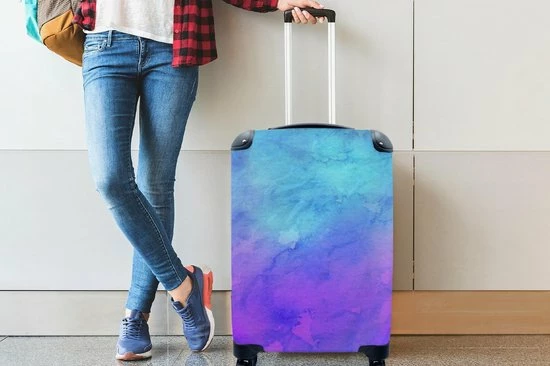Coupon ❤️ MuchoWow Koffer - Meisje - Waterverf - Pastel - Blauw - Trolley - ???? Handbagage - 35x55x20 Cm - Koffer Meisje - Reiskoffer ???? 7 Coupon ❤️ MuchoWow Koffer - Meisje - Waterverf - Pastel - Blauw - Trolley - ???? Handbagage - 35x55x20 Cm - Koffer Meisje - Reiskoffer ???? - Afbeelding 5
