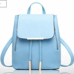 Coupon ???? Blixt Dames Rugzak - Kunstleer - Rug Zak Voor Dames - Groot Vak - Ritssluiting - Extra Koordjes - Sky Blue ???? -Samsonite Winkel 550x374 2