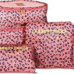 Promo ???? Jealie Packing Cubes 6-delig - Kleding Organiser Set - Opbergzakken - Reis Zakken - Inpak Kubussen - ???? Backpack - Reizen - Luipaard Print - Roze ????