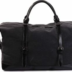 Coupon ???? Merkloos Ines Delaure - Weekendtas - Weekender - Reistas - Sport Tas - 35 Liter - Zwart ????
