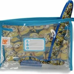 Gloednieuw ???? Despicable Me Verschrikkelijke Ikke Minion Toillettas Set Voor Kinderen Met Haarborstel En Tandenborstelkoker – 15x22x7cm | Logeer Pakket | Logeer Tasje Voor Jongens | Tasje Voor Toiletartikkelen Voor Logeren ✔️