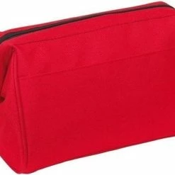 Korting ???? Merkloos Stevige Toilettas/make-up Tas Rood Met Metalen Scharniersluiting 25 Cm Voor Heren/dames - Reis Toilettassen/etui - ???? Handbagage ✔️