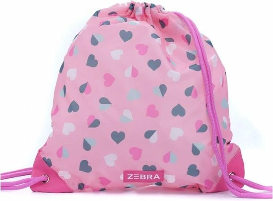 Gloednieuw ???? Zebra Trends Gymtas - Hearts Pink ???? 6 Gloednieuw ???? Zebra Trends Gymtas - Hearts Pink ???? - Afbeelding 4