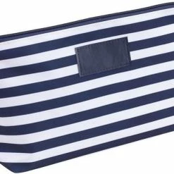 Goedkoopste ???? Merkloos Toilettas/make-up Tas Gestreept Blauw/wit 28 Cm Voor Heren/dames - Reis Toilettassen/etui - ???? Handbagage ⌛