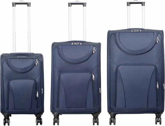 Coupon ???? Travelsuitcase - Maribor - 3delig Reiskofferset - Kwalitatief Nylon Stof - Blauw - Dé Marie ???? 3 Coupon ???? Travelsuitcase - Maribor - 3delig Reiskofferset - Kwalitatief Nylon Stof - Blauw - Dé Marie ????
