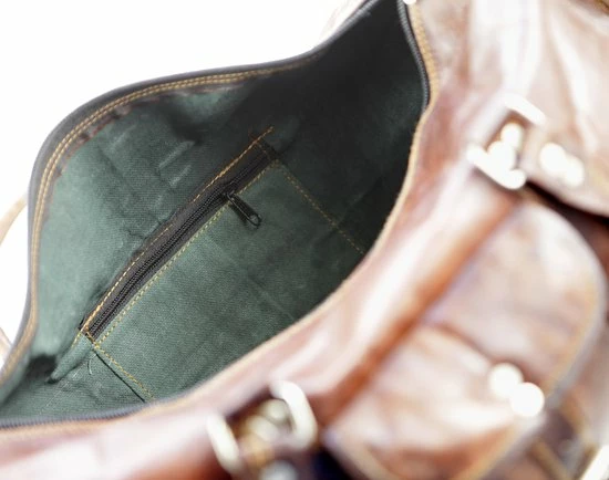 Gloednieuw ⌛ Oncedoce Sporttas 54 X 27 X 27 Cm - Echte Leder - Cognac Bruin – Reistas Casual Vintage Look Design ???? 8 Gloednieuw ⌛ Oncedoce Sporttas 54 X 27 X 27 Cm - Echte Leder - Cognac Bruin – Reistas Casual Vintage Look Design ???? - Afbeelding 6