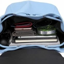 Coupon ???? Blixt Dames Rugzak - Kunstleer - Rug Zak Voor Dames - Groot Vak - Ritssluiting - Extra Koordjes - Sky Blue ???? -Samsonite Winkel 550x437 6