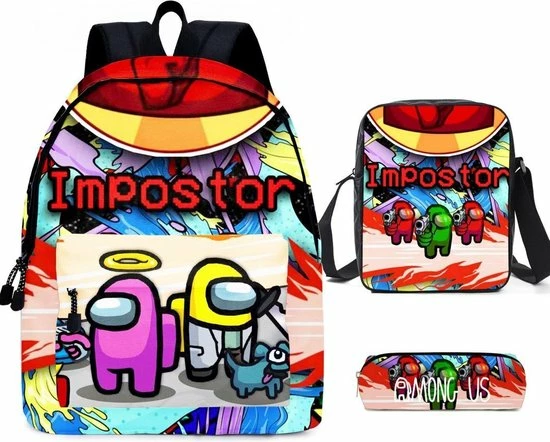 Korting ???? Overige Merken Among Us Impostor Rugzak Set Met Schoudertas En Etui - Kinderrugtas- Schooltas - Reistas ???? 3 Korting ???? Overige Merken Among Us Impostor Rugzak Set Met Schoudertas En Etui - Kinderrugtas- Schooltas - Reistas ????