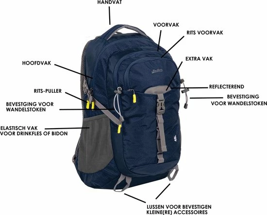 Beste Verkoop ???? New Rebels® Kinley - Rugtas - Blauw - 15.615141312108 - 48L - 36x24x53cm - Rugzak / ???? Backpack ???? 17 Beste Verkoop ???? New Rebels® Kinley - Rugtas - Blauw - 15.615141312108 - 48L - 36x24x53cm - Rugzak / ???? Backpack ???? - Afbeelding 15