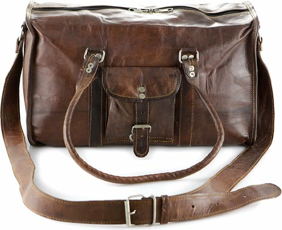 Gloednieuw ⌛ Oncedoce Sporttas 54 X 27 X 27 Cm - Echte Leder - Cognac Bruin – Reistas Casual Vintage Look Design ???? 16 Gloednieuw ⌛ Oncedoce Sporttas 54 X 27 X 27 Cm - Echte Leder - Cognac Bruin – Reistas Casual Vintage Look Design ???? - Afbeelding 14