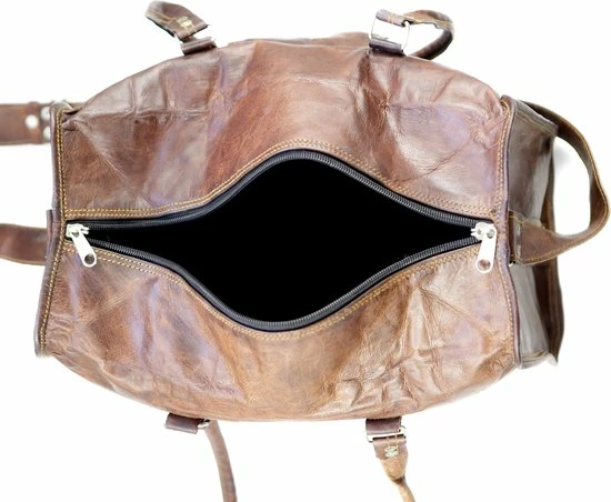 Gloednieuw ⌛ Oncedoce Sporttas 54 X 27 X 27 Cm - Echte Leder - Cognac Bruin – Reistas Casual Vintage Look Design ???? 11 Gloednieuw ⌛ Oncedoce Sporttas 54 X 27 X 27 Cm - Echte Leder - Cognac Bruin – Reistas Casual Vintage Look Design ???? - Afbeelding 9