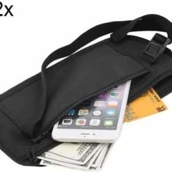 Uitgang ???? Merkloos 2x Undercover Money Belt Heuptasje Zwart + 3X RFID Kaart Beschermhoes - Bankpas En ID-kaart ❤️
