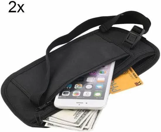 Uitgang ???? Merkloos 2x Undercover Money Belt Heuptasje Zwart + 3X RFID Kaart Beschermhoes - Bankpas En ID-kaart ❤️ 3 Uitgang ???? Merkloos 2x Undercover Money Belt Heuptasje Zwart + 3X RFID Kaart Beschermhoes - Bankpas En ID-kaart ❤️