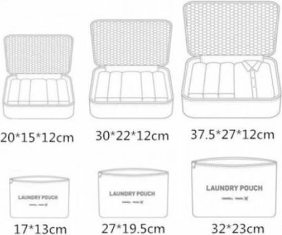 Korting ???? Jealie Packing Cubes 6-delig - Kleding Organiser Set - Opbergzakken - Reis Zakken - Inpak Kubussen - ???? Backpack - Reizen - Blauw ???? 6 Korting ???? Jealie Packing Cubes 6-delig - Kleding Organiser Set - Opbergzakken - Reis Zakken - Inpak Kubussen - ???? Backpack - Reizen - Blauw ???? - Afbeelding 4