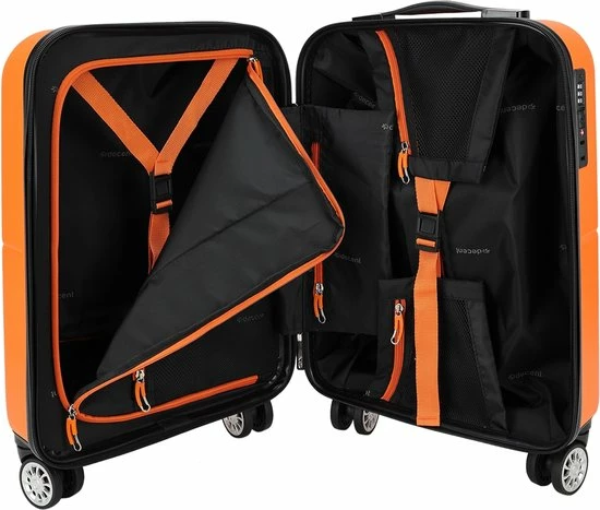 Nieuw ???? Decent Neon Fix ???? Handbagage Koffer - 55 Cm - Oranje ⭐ 5 Nieuw ???? Decent Neon Fix ???? Handbagage Koffer - 55 Cm - Oranje ⭐ - Afbeelding 3