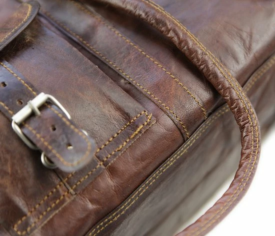 Gloednieuw ⌛ Oncedoce Sporttas 54 X 27 X 27 Cm - Echte Leder - Cognac Bruin – Reistas Casual Vintage Look Design ???? 15 Gloednieuw ⌛ Oncedoce Sporttas 54 X 27 X 27 Cm - Echte Leder - Cognac Bruin – Reistas Casual Vintage Look Design ???? - Afbeelding 13