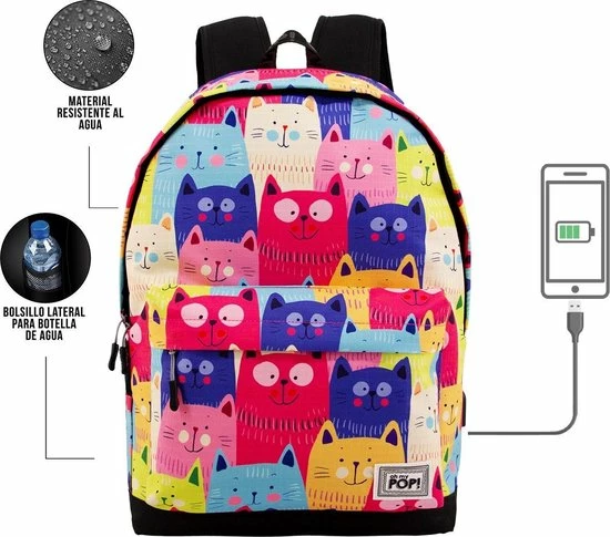 Gloednieuw ???? Oh My Pop - Cat - Rugzak - Multi - Hoogte 45cm ⌛ 4 Gloednieuw ???? Oh My Pop - Cat - Rugzak - Multi - Hoogte 45cm ⌛ - Afbeelding 2