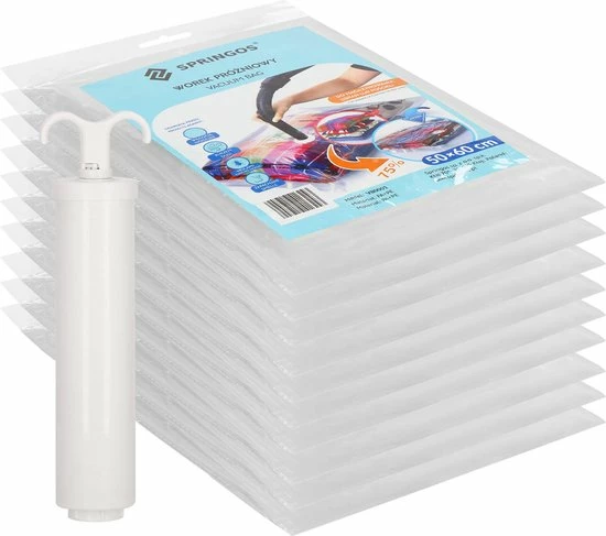 Beste Verkoop ???? Springos Vacuümzakken Set | Opbergzakken Kleding | Herbruikbaar | 10 Stuks | 50 X 60 Cm | Transparant | Inclusief Pomp ⌛ 6 Beste Verkoop ???? Springos Vacuümzakken Set | Opbergzakken Kleding | Herbruikbaar | 10 Stuks | 50 X 60 Cm | Transparant | Inclusief Pomp ⌛ - Afbeelding 4