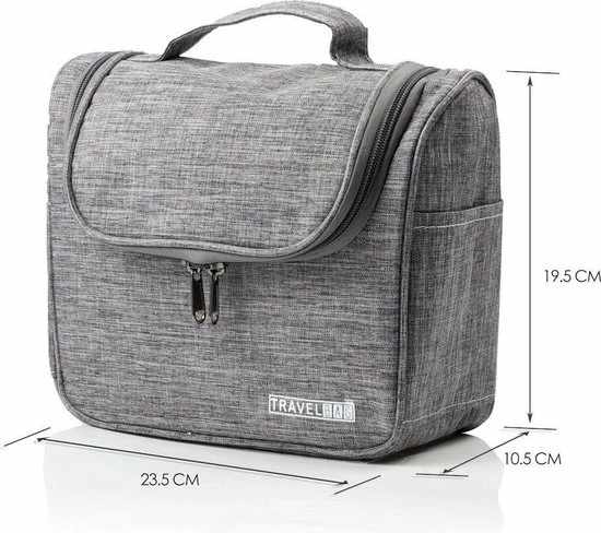 Beste deal ???? Merkloos Decopatent® Ophangbare Toilettas Met Haak - Dames & Heren - Travel Bag Organizer - Waterdichte Reis Tas - Mannen & Vrouwen - Grijs ???? 6 Beste deal ???? Merkloos Decopatent® Ophangbare Toilettas Met Haak - Dames & Heren - Travel Bag Organizer - Waterdichte Reis Tas - Mannen & Vrouwen - Grijs ???? - Afbeelding 4