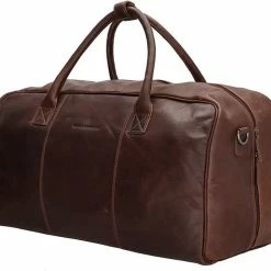 Goedkoop ???? Hide & Stitches Japura Leren Reistas - Donkerbruin ????
