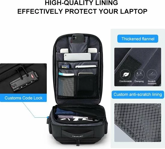 Kopen ⌛ FENRUIEN Bange Rugtas - 15,6 Inch - Laptop Rugzak - USB-aansluiting - TSA Slot - Waterafstotend - Zwart - Incl. Smart Thermosfles ⌛ 13 Kopen ⌛ FENRUIEN Bange Rugtas - 15,6 Inch - Laptop Rugzak - USB-aansluiting - TSA Slot - Waterafstotend - Zwart - Incl. Smart Thermosfles ⌛ - Afbeelding 11