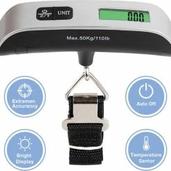 Nieuw ???? Merkloos Kofferweger - Bagageweger - Tot 50 KG - LCD Scherm - Tassen & Koffer Weegschaal - Inclusief Batterij ???? -Samsonite Winkel 550x499 7