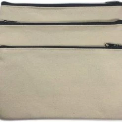 Beste Verkoop ???? The Silver Tree 3 Stuks Blanco Stoffen Zakjes-travel-make-up Tas Voor Onderweg, Pennenetui, Canvas, Met Rits, Personaliseren ????