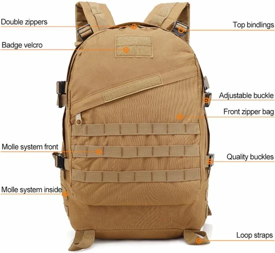 Korting ???? Merkloos Tactische Rugzak Militaire - Leger Outdoor Bag Rugzak Mannen - Camping Tactische Rugzak Wandelen Sport - Speciale Editie ???? 4 Korting ???? Merkloos Tactische Rugzak Militaire - Leger Outdoor Bag Rugzak Mannen - Camping Tactische Rugzak Wandelen Sport - Speciale Editie ???? - Afbeelding 2