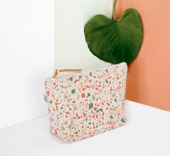 Beste deal ???? Merkloos Make-Up Tasje / Etui / Toilettas Met Trendy Kleurrijk Terrazzo Patroon - Terracotta Groen ???? 7 Beste deal ???? Merkloos Make-Up Tasje / Etui / Toilettas Met Trendy Kleurrijk Terrazzo Patroon - Terracotta Groen ???? - Afbeelding 5