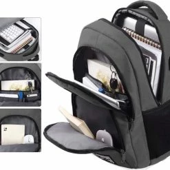Gloednieuw ???? Laptoprugzak, Rugzak Voor Heren Met USB-aansluiting, Schoolrugzak Voor Jongens, Tieners Met 15,6-inch Laptopcompartiment Voor Werk, School En Reizen, 35L ????
