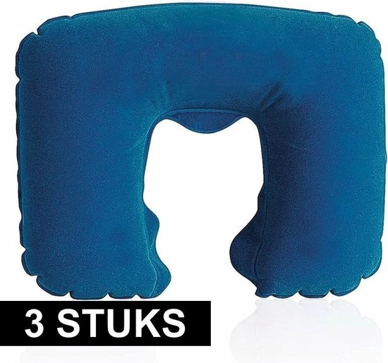 Korting ???? Merkloos 3x Opblaasbare Nekkussens Donkerblauw - Reiskussens/nekkussens - Handig Voor Op Reis/vakantie ???? 3 Korting ???? Merkloos 3x Opblaasbare Nekkussens Donkerblauw - Reiskussens/nekkussens - Handig Voor Op Reis/vakantie ????