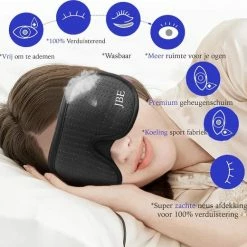 Alternative view of Beste deal ???? JBE Slaapmasker- Voor Mannen En Vrouwen - Traagschuim Oogmasker - Nachtmasker - 100% Verduisterend ????