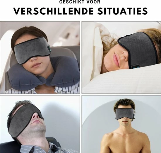 Uitgang ???? HMerch – Slaapmasker Bluetooth – Slaapmaskers – Verstelbaar / Elastisch – Draadloos – Koptelefoon - Meditatie / Affirmaties / Slapen / Vliegen / Relaxen – Grijs ???? 4 Uitgang ???? HMerch – Slaapmasker Bluetooth – Slaapmaskers – Verstelbaar / Elastisch – Draadloos – Koptelefoon - Meditatie / Affirmaties / Slapen / Vliegen / Relaxen – Grijs ???? - Afbeelding 2