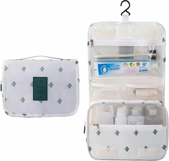 Beste Verkoop ???? Fako Fashion® - Toilettas Met Haak - Travel Bag - Organizer Voor Toiletartikelen - Reisartikelen - Travel Bag - Ophangbare Toilettas - Cactus Wit ???? 3 Beste Verkoop ???? Fako Fashion® - Toilettas Met Haak - Travel Bag - Organizer Voor Toiletartikelen - Reisartikelen - Travel Bag - Ophangbare Toilettas - Cactus Wit ????